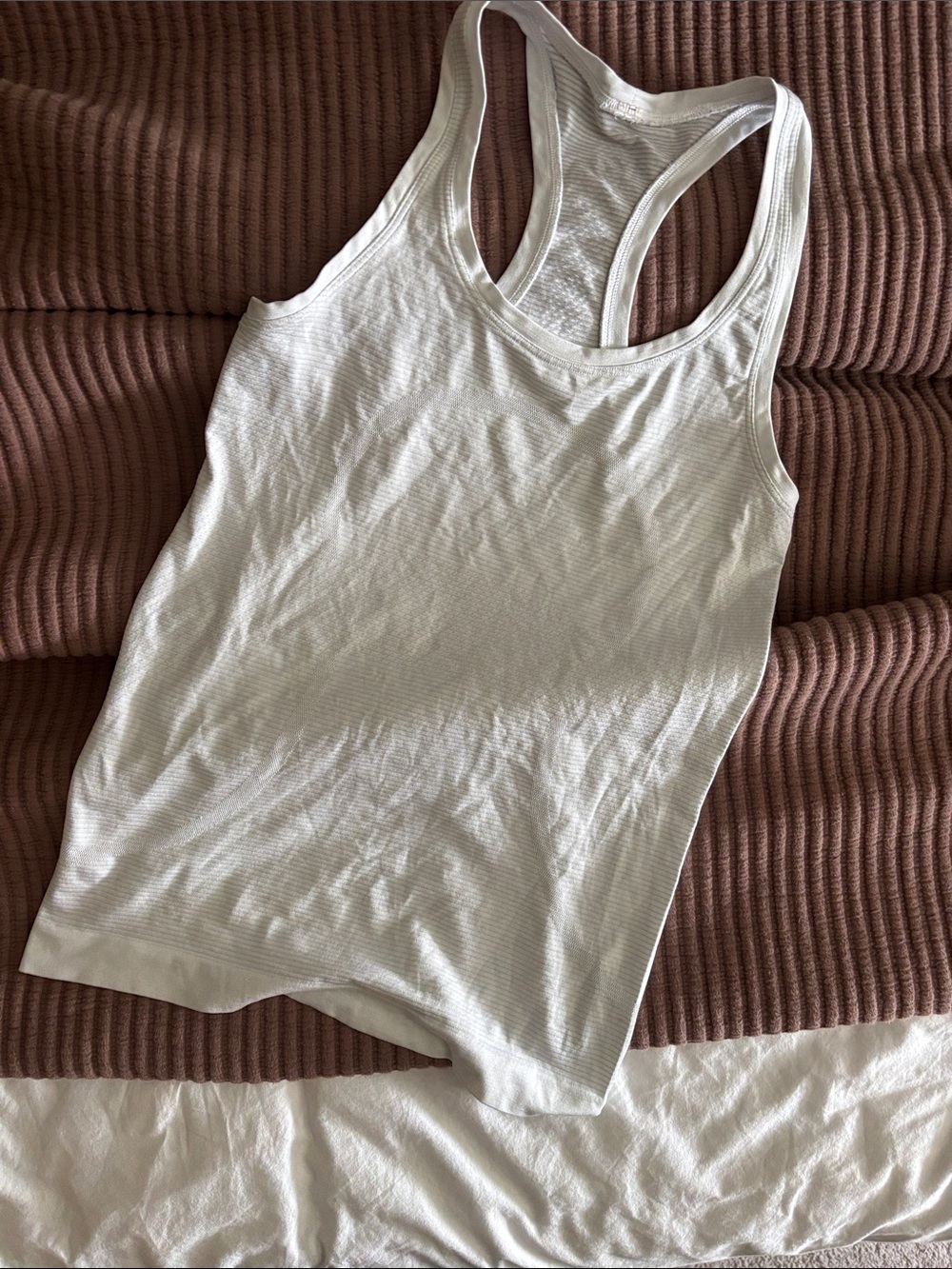 lululemon athletica White Racerback Tank - Slim Ribbed Fit